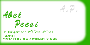 abel pecsi business card